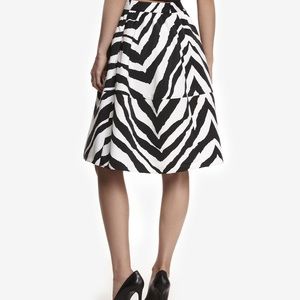 NEW Express zebra print high waisted midi skirt